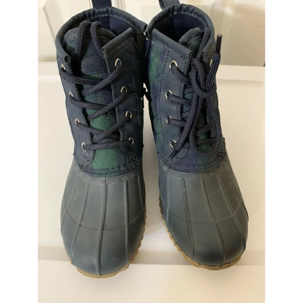 Isaac Mizrahi Live! Plaid Waterproof Boots Zip Navy - 6 M‎
